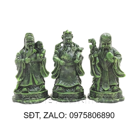 Tượng Đá Tam Đa Phúc Lộc Thọ - Màu Xanh Lục Bích