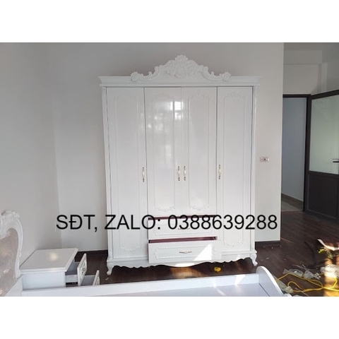 Tủ quần áo 4 cánh tân cổ điển giá rẻ QCA004 giá thật