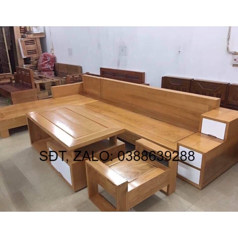 Sofa góc L 3 ngăn kéo sồi Nga BG071 giá thật