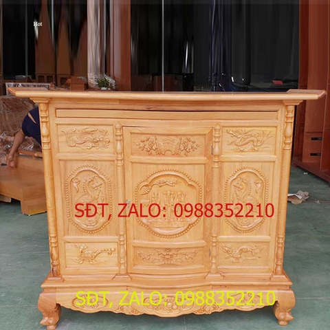 [Trả góp 0%] TỦ THỜ GỖ GÕ ĐỎ DÀI 1M53 CAO 1M25 NGANG 63cm CỬA CONG