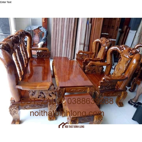 Bộ Salon Gỗ Tay 12 Đào Chống Rồng hương gõ: HCM ĐỒNG NAI BÌNH DƯƠNG