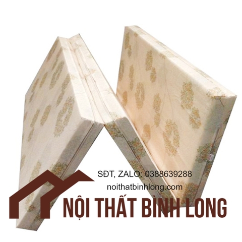 Nệm Gấp 3 Bông Ép (1m8x1m95x9cm) Giao Màu Ngẫu Nhiên
