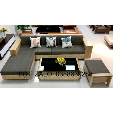Bộ bàn ghế Sofa góc L sồi Nga BG081 giá thật