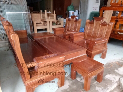Bộ phòng khách hộp sồi vuông khối
