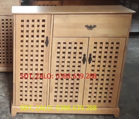 TỦ DÉP 100CM GỖ SỒI  MÀU TỰ NHIÊN , tủ dày dép bằng gỗ , tủ dép 3 cánh