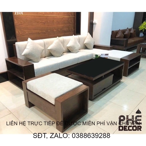 Bộ ghế sofa gỗ sồi cao cấp  B01