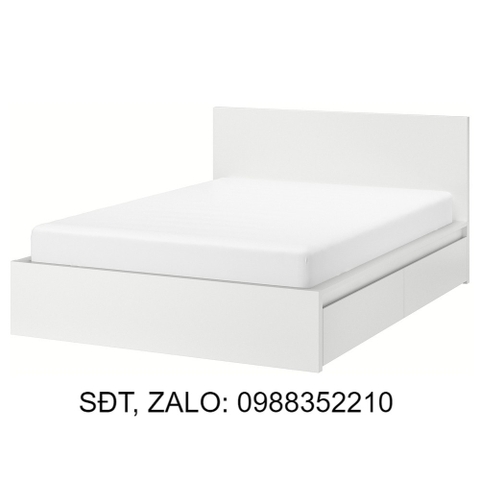 [Freeship Toàn quốc] Giường ngủ gỗ MDF MALM kiểu dáng Bắc Âu hiện đại kèm 2 hộc tủ, sản xuất bởi Scandi Home