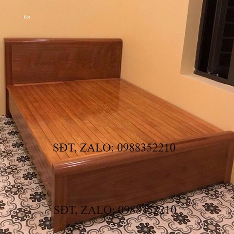 Giường ngủ gỗ xoan đào 5 dòng kẻ