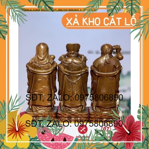 Tượng gỗ giá xưởng Tượng gỗ tam đa phúc lộc thọ gỗ Bách Xanh 3 loại cao 30cm, 40cm và 50cm vip