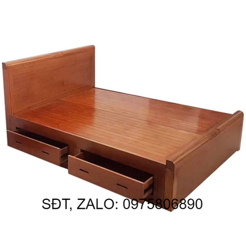 [Trả góp 0%] Giường ngăn kéo vạt phản gỗ xoan đào 1m6, GIƯỜNG GỖ CAO CẤP