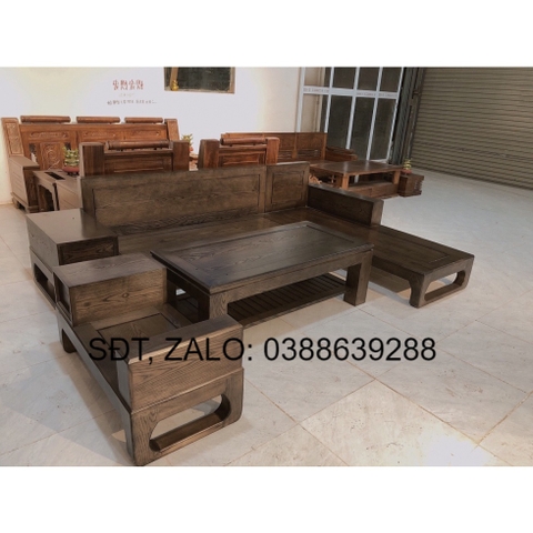 Sofa góc L chân cong sồi Nga BG066 giá thật