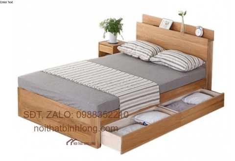 giường ngủ đơn gỗ công nghiệp mdf 1m2 có ngăn kéo