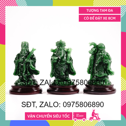 Bộ tượng Tam Đa Phúc Lộc Thọ cầu tài lộc cẩm thạch - Cao 8cm