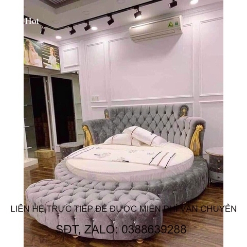 giường tròn D2M phong cách bắc âu siêu sang siêu sịn