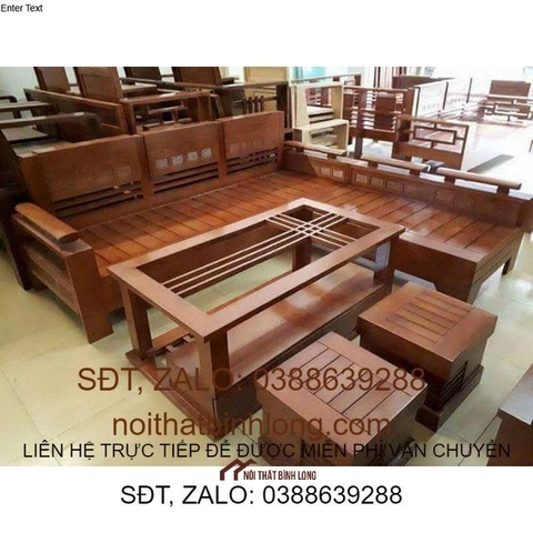Bàn ghế Phòng Khách gỗ Sồi Nga mẫu 84