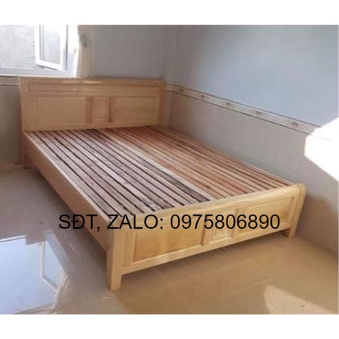 Giường Ngủ Gỗ Sồi Nga 1m2x2m Màu Tự Nhiên ,giường gỗ cao cấp