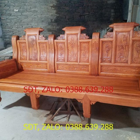 Bộ bàn ghế âu á hộp gỗ hương đá. Trương voi hoặc trương cuốn thư