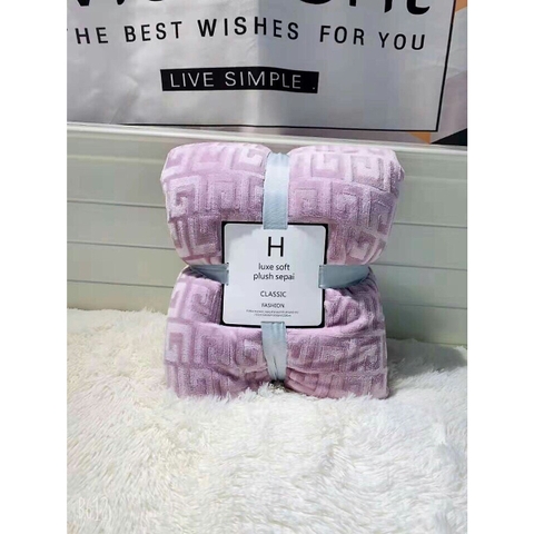 CHĂN LÔNG CỪU UNTIMATE 2MX2M3 DẬP VÂN 3D - MÀU HỒNG KHOAI MÔN