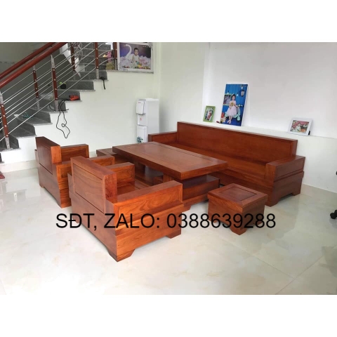 Bàn ghế đối hộp gỗ gõ đỏ BG049 giá thật