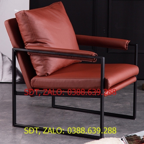 Ghế Sofa Da Pu Phong Cách Bắc Âu - Ghế sofa phòng khách hiện đại - Đệm da chân kim loại chắc chắn GSF004