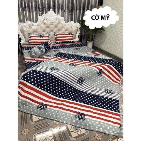 Vỏ chăn lồng được ruột poly Mẫu CỜ MỸ