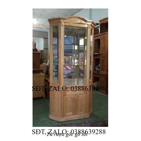 Tủ rượu góc gỗ sồi nga