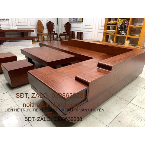 Sofa gỗ cẩm hồng nguyên khối 12917