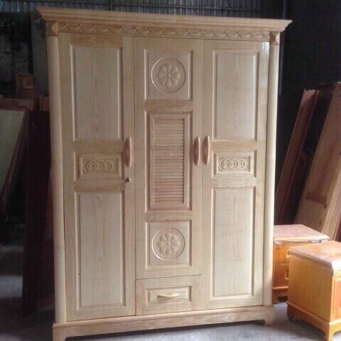 Tủ quần áo 3 cánh gỗ sồi nga