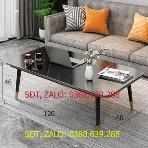 Ảnh thật Bàn sofa phòng khách 1m2*60cm mặt gỗ mạ vân đá phủ bóng BAT022