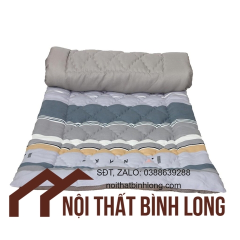 Nệm trải sàn chống trượt, 100% Virgin fiber, vải sateen, vải chống trượt, màu kẻ ghi