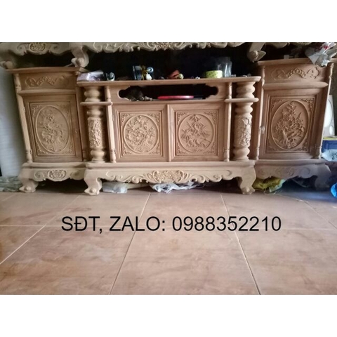 Kệ ti vi gỗ gõ đỏ dài 2m