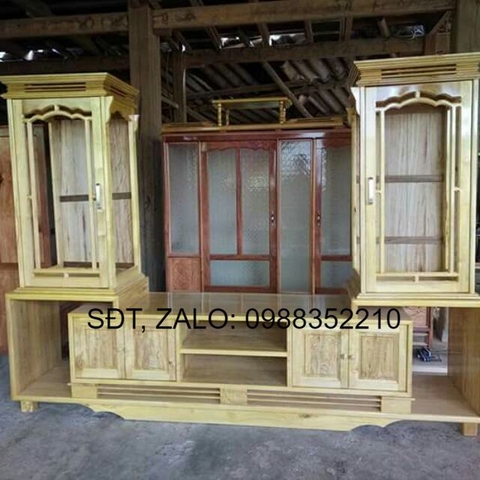 Kệ tivi gỗ trâu trắng