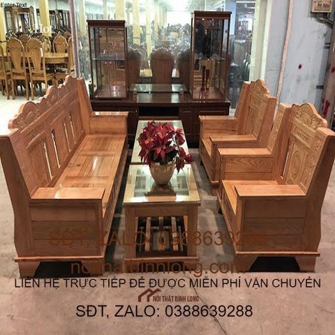 Bộ bàn ghế phòng khách như ý gỗ sồi Nga
