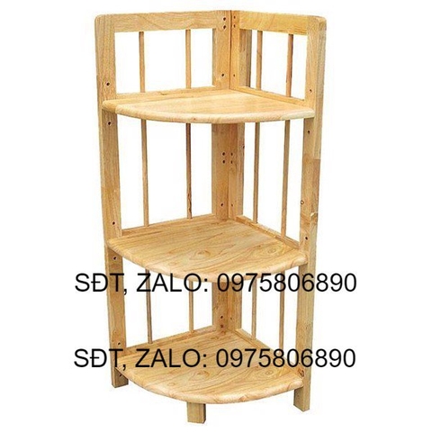 Kệ góc kê tường 4 tầng gỗ tự nhiên