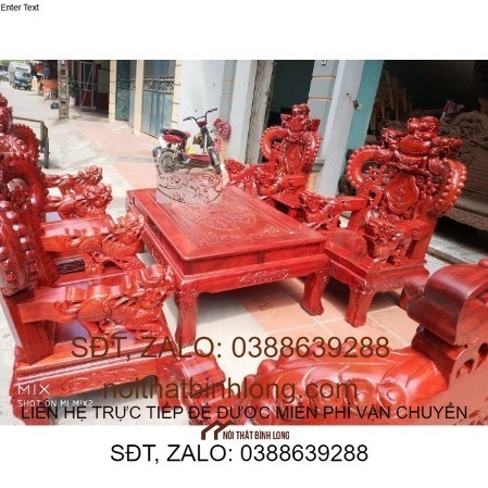 Bộ bàn ghế Rồng Khuỳnh Nghê Đỉnh gỗ Hương Đỏ Nam Phi - Hàng Cực Vip - Đỉnh của đỉnh - Liên hệ Shop để đặt hàng