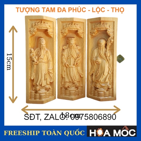 [FREE SHIP TOÀN QUỐC]Tượng Tam Đa - Phúc Lộc Thọ Bằng Gỗ, Hoa Mộc, Để làm Tượng trang trí, Quà tặng