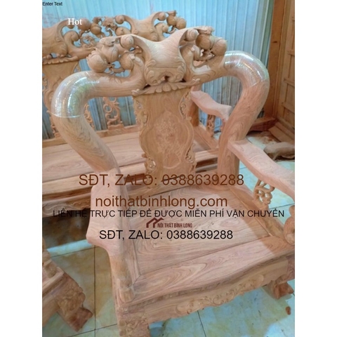 Bộ bàn ghế minh quốc đào gỗ hương đá tay 12