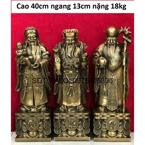 Bộ tượng tam đa phúc lộc thọ bằng đồng MS485