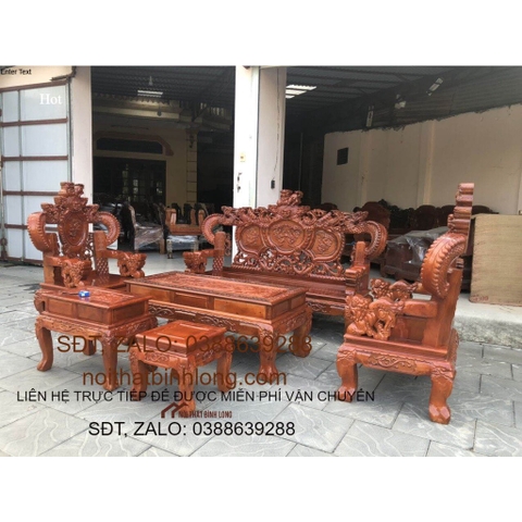 Bộ bàn ghế mẫu rồng khuỳnh siêu đẹp và nhẹ  - Đồ Gỗ Bình Long 0388 639 288