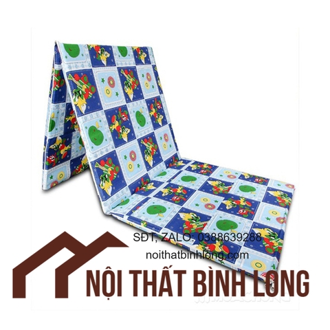 Nệm Gấp 3 Pe Hàn Quốc ( 1m2x2mx3cm) Nhiều Màu Giao Ngẫu Nhiên