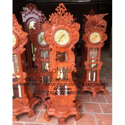 Đồng hồ cây đàn gỗ hương đá