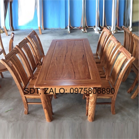 [Trả góp 0%] BỘ BÀN ĂN 6 GHẾ GỖ HƯƠNG XÁM 80 X1M6 , BÀN ĂN GỖ