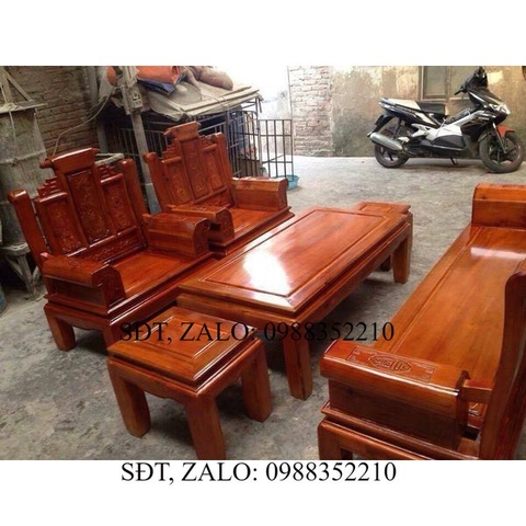 Bộ Bàn Ghế Âu Á Cuốn Thư Gỗ Tràm 2m2 và 2m4