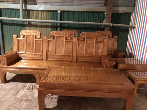 Bộ bàn ghế phòng khách gỗ sồi Mỹ
