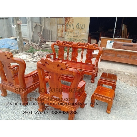 bộ bàn ghế quốc đào tay 10 gỗ xoan ta