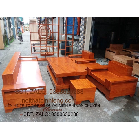 Bàn ghế Phòng Khách bằng gỗ gõ bộ đối hàng đẹp mẫu 116