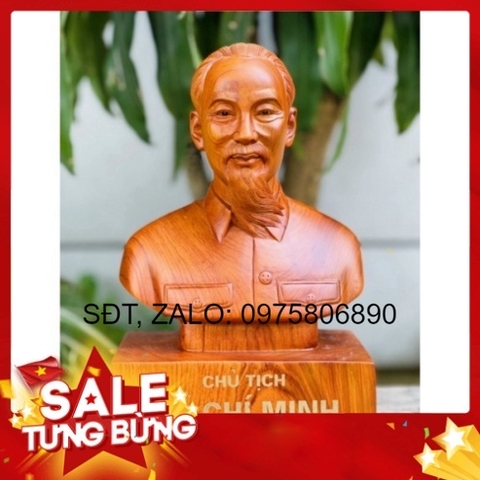 [GIA RE] tượng bác hồ. gỗ hương liền khối