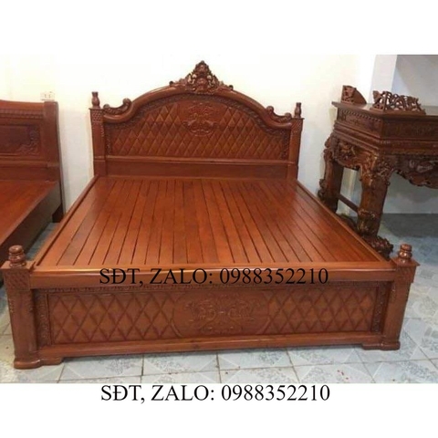 Giường ngủ cột trụ xoan đào thịt nam phi