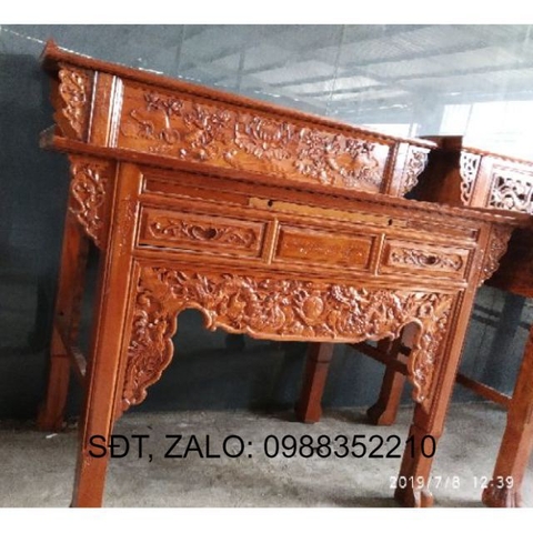 Bàn Thờ Bàn Cúng 127cm gỗ Tràm Bông Vàng...