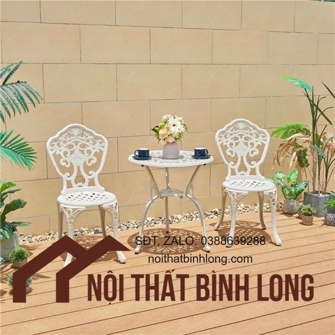 [KV Hà Nội] Bộ Bàn Ghế Sân Vườn Tân Cổ Điển Nhập Khẩu 03 (01 bàn  02 ghế)